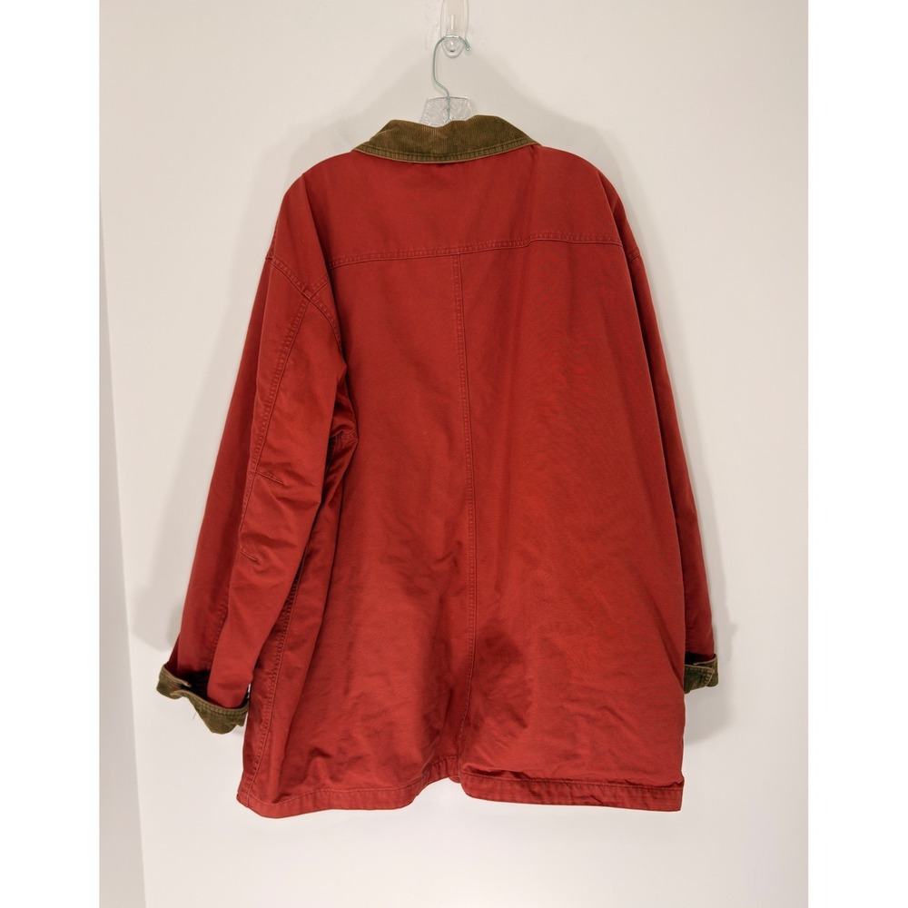 L.L. Bean Barn Coat Men's Plus Orange Corduroy Chore Vintage Field Canvas XXL - Picture 10 of 13